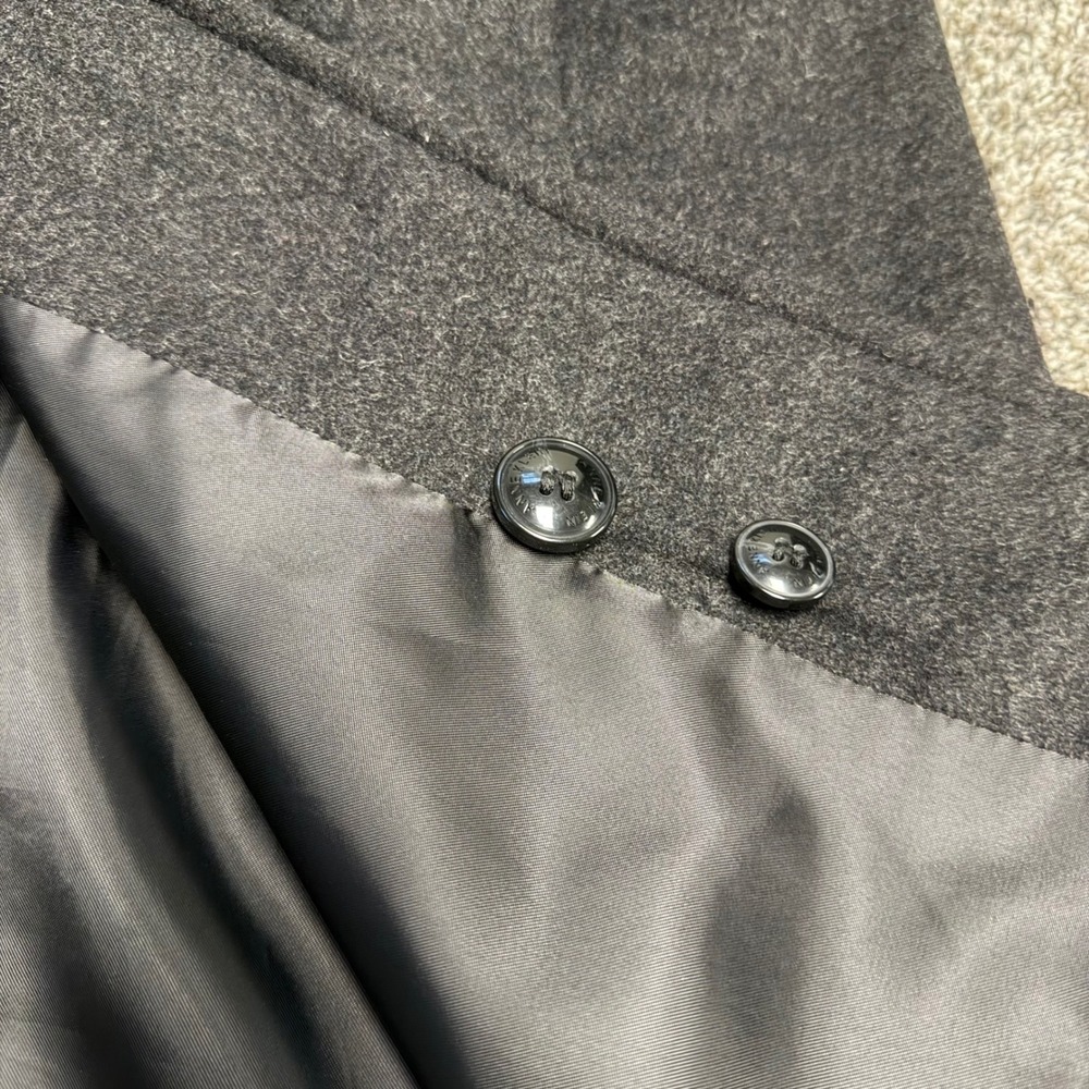 Anne Klein Womens Wool Cashmere Blend Single Breasted Coat Charcoal Grey Large - Picture 12 of 14